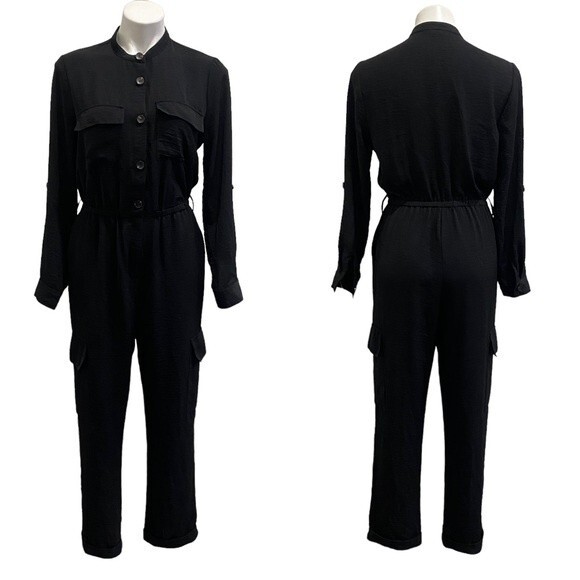 VINCE CAMUTO black jumpsuit romper sz 6 - Picture 2 of 12